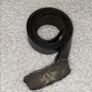 ALDO Vintage Leather Belt Black